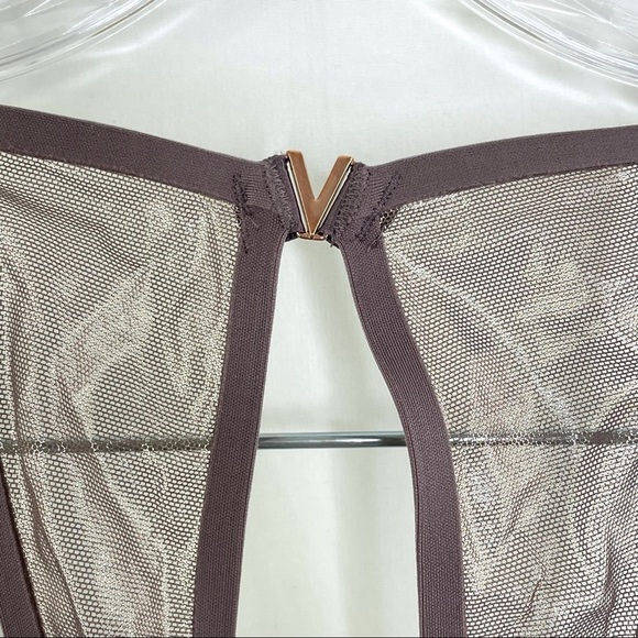 Victoria Secret Mauve Front Closure Push Up Bra Underwire Racerback Bra Sz 36D - Picture 5 of 8